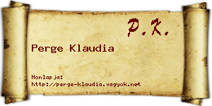 Perge Klaudia névjegykártya