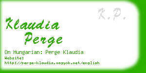 klaudia perge business card